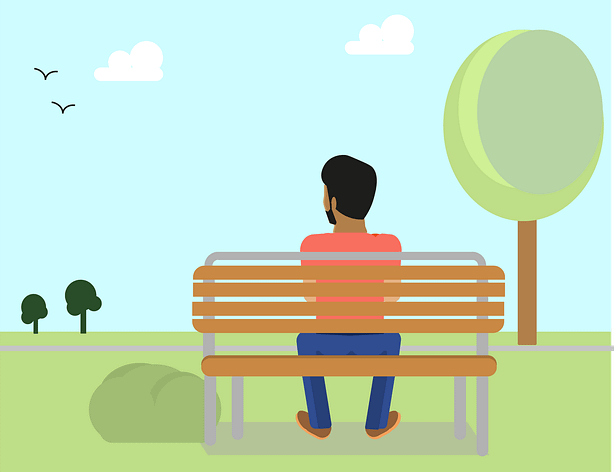 Man sitting on a bench