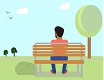 Person sitting on a bench